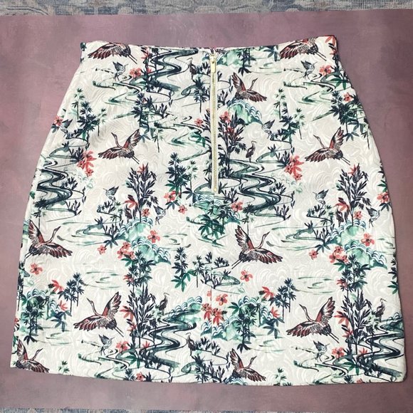 H&M Women's Creamy White Botanical Mini Skirt, Size 10 - Picture 3 of 7